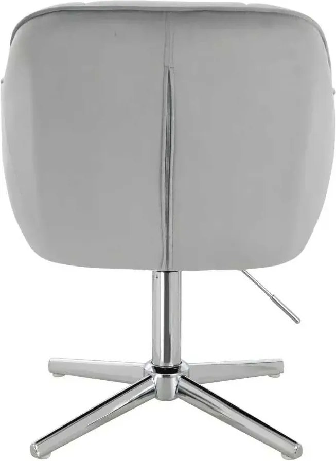 LuxuryForm DESIGN Stolička AVOLA VELUR na striebornom kríži - svetlo šedá