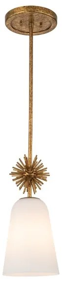 Quoizel STARING-MP-DG-OPAL-Luster STARING 1xE27/40W/230V pr. 18,4 cm zlatá/biela
