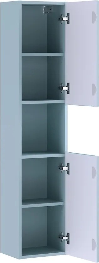 Závěsná vysoká koupelnová skříňka Nova Denim 80-30-2D modrá