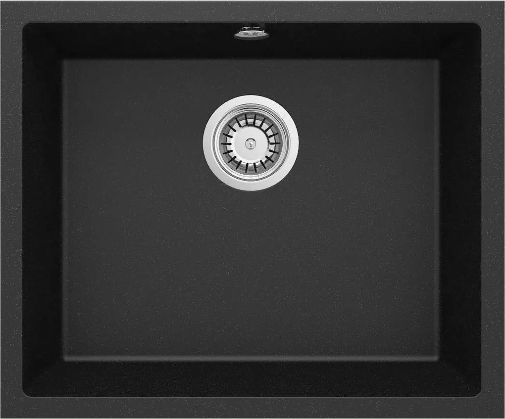 Deante Corda, granitový drez pod dosku 550x460x204 mm, 3,5" + priestorovo úsporný sifón, 1-komorový, grafitová metalíza, ZQA_G10C