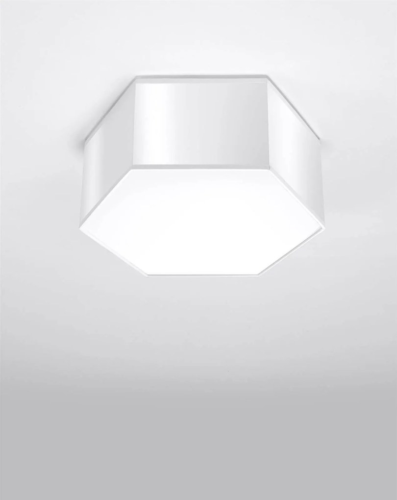 Stropné svietidlo Sunde 1, 1x biele plastové tienidlo, (biely plast)