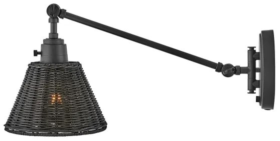 Hinkley HK-ARTI-1W-BK-BR - Bodové nástenné svietidlo ARTI 1xE27/60W/230V čierna