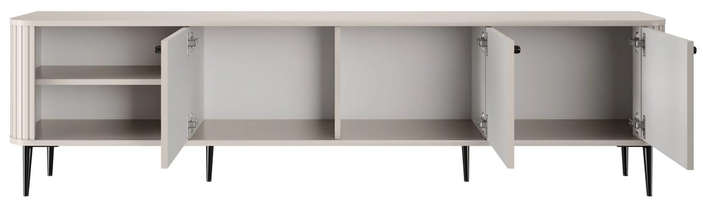 TV skrinka Vesper 3D 187 cm - kašmír / čierne nohy