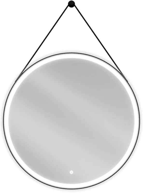 Mexen Reni, LED kúpeľňové zrkadlo s podsvietením 80x80 cm, 6000K, čierny rám, ochrana proti zahmlievaniu, 9812-080-080-611-70