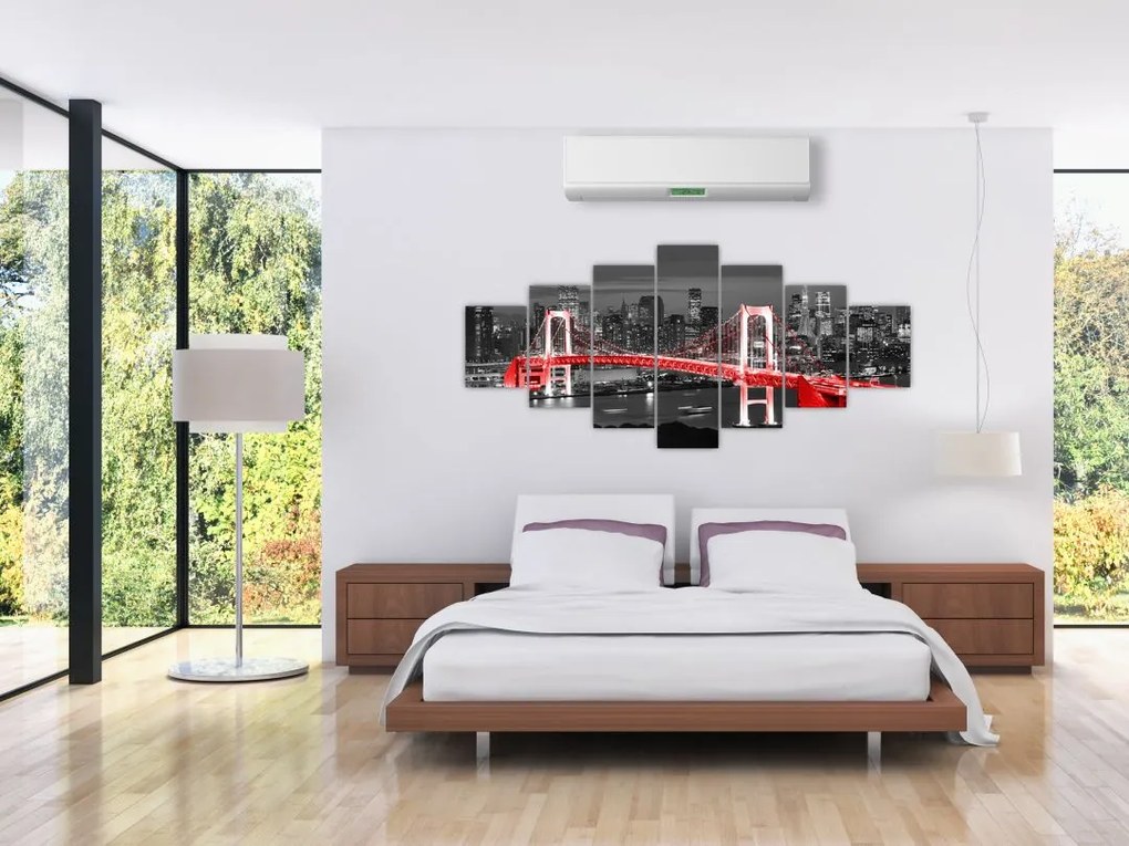 Nočná fotka mosta - obraz