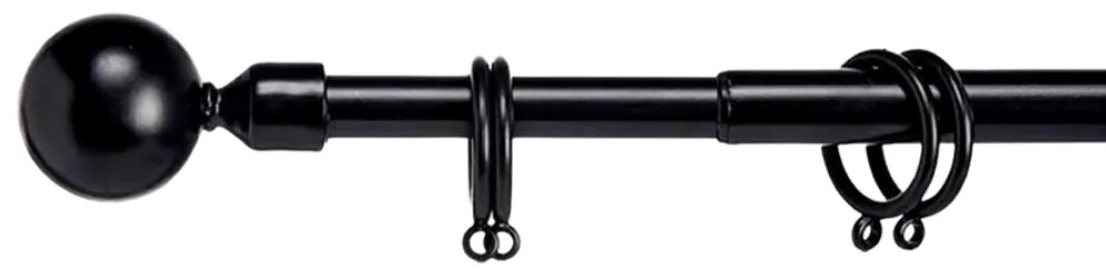 Čierna kovová garniža VALANCE GLOBE 170-320 cm