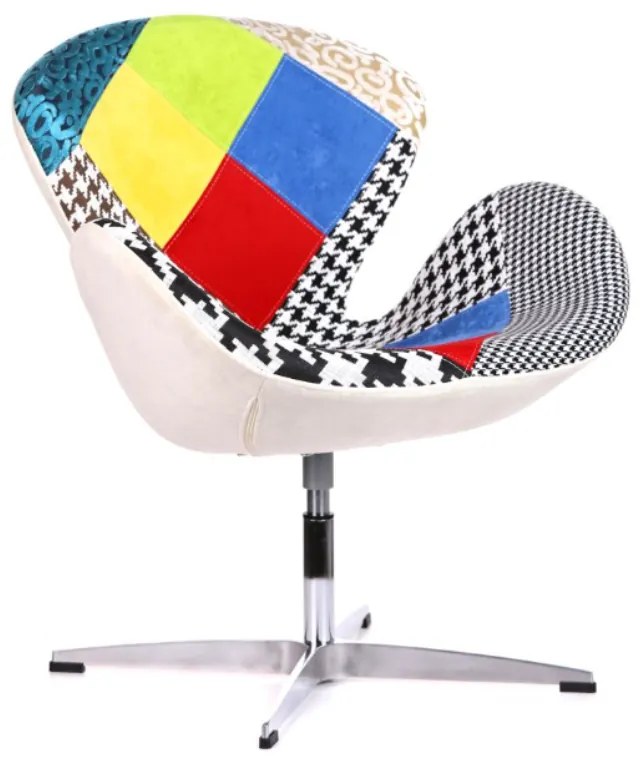 Otočné patchwork kreslo WING