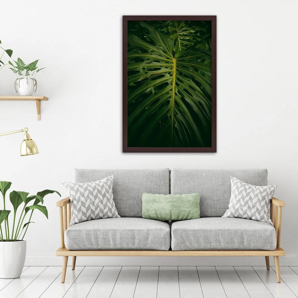 Gario Plagát Monstera - list z prírody Farba rámu: Bez rámu, Rozmery: 70 x 100 cm