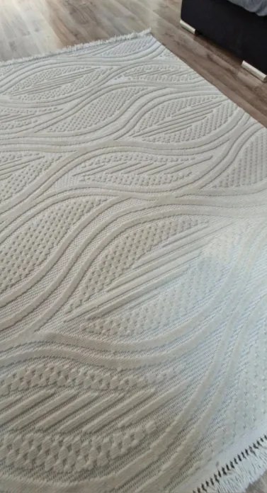 HU Krémovo, béžový moderný koberec TWIST CREAM 31204A Rozmer: 160x230 cm
