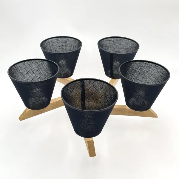 Brilagi - LED  Prisadený luster ANTHONY 5xE14/40W/230V dub/čierna