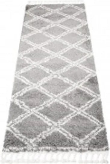 TA Koberec G935B TMAVO ŠEDÁ/KRÉMOVÁ BOHO Rozmer: 100x250 cm