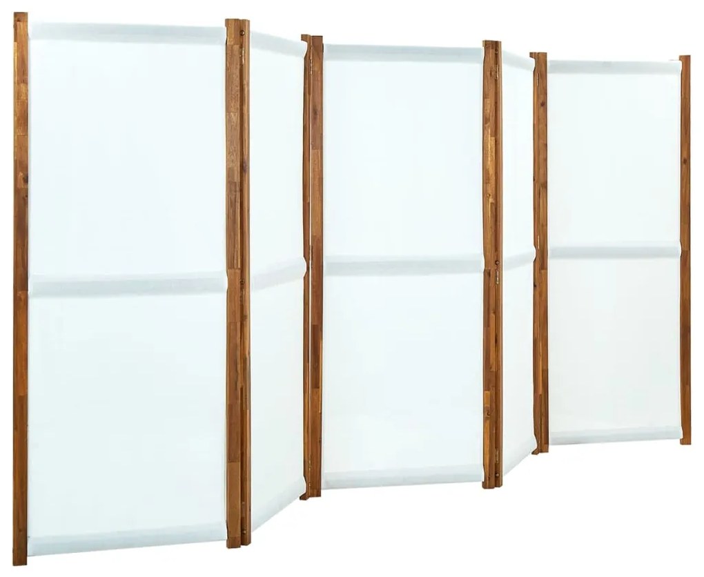 vidaXL 5-panelový paraván krémovo-biely 350x170 cm