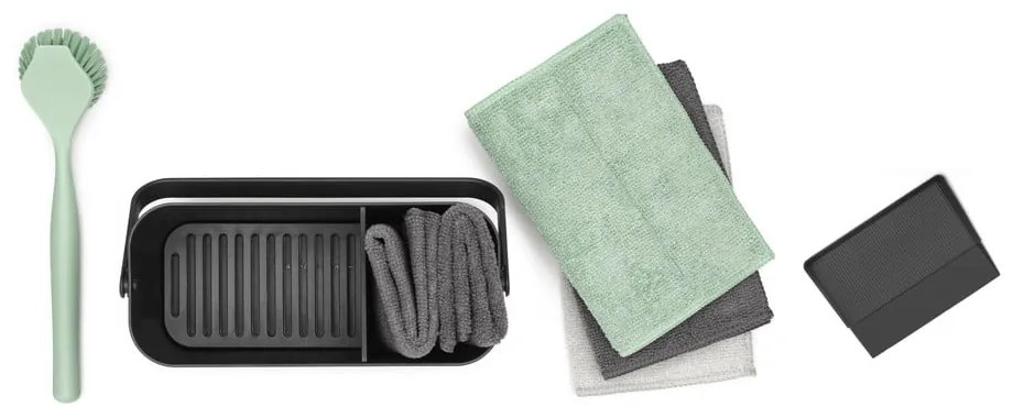 Tmavosivá súprava na umývanie riadu z recyklovaného plastu SinkSide – Brabantia
