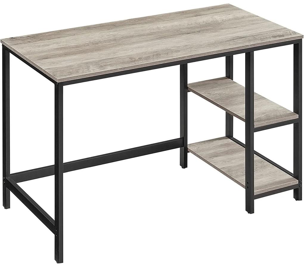 PC stôl s 2 policami na ľavej alebo pravej strane, greige