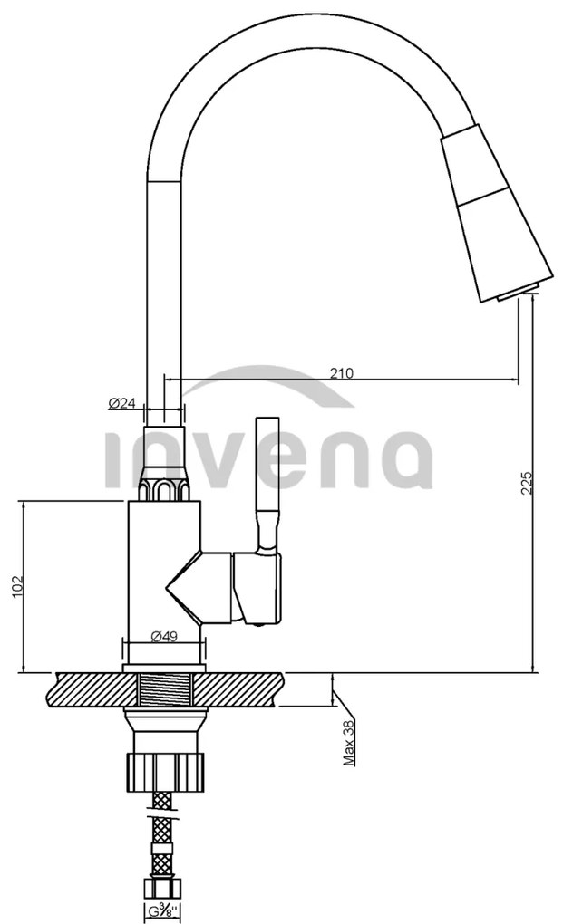Invena Hula, vysoká drezová batéria 2-funkčná, béžová, INV-BZ-85-P03-L