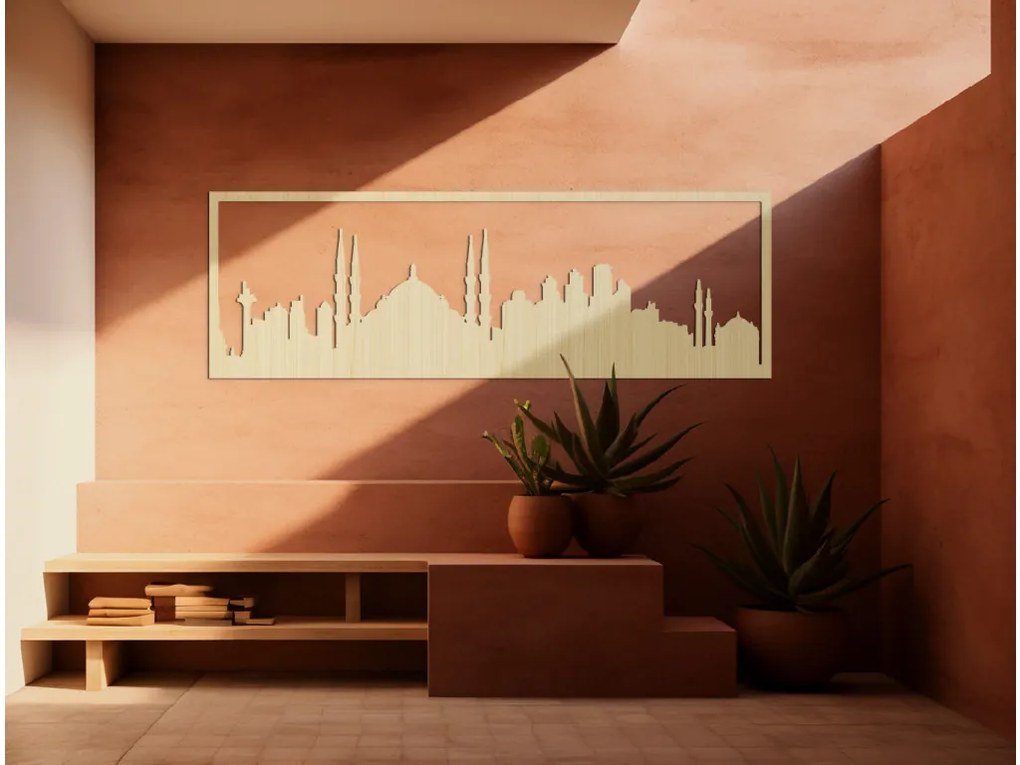 drevko Obraz Istanbul panoráma Rozmer obrazu: 29,5 x 89 cm, Farba dekorácie: Čierna