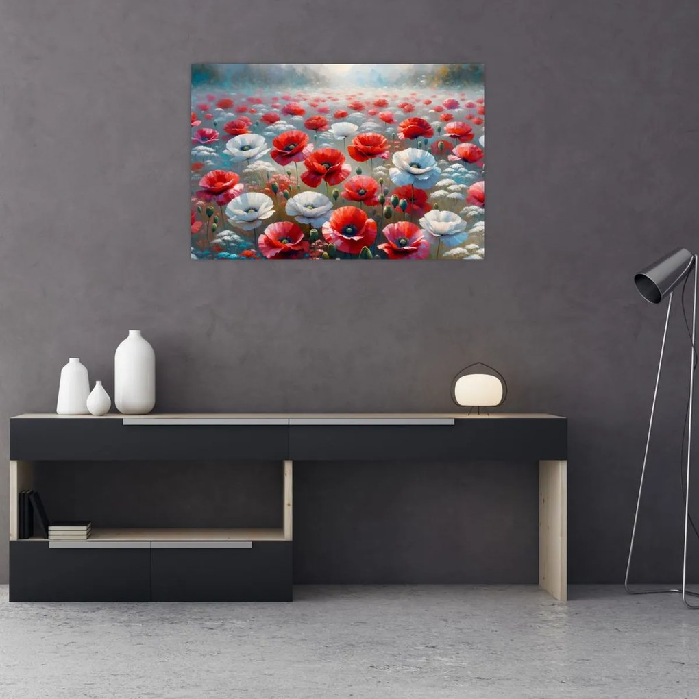 Obraz - Pole vlčích makov (90x60 cm)