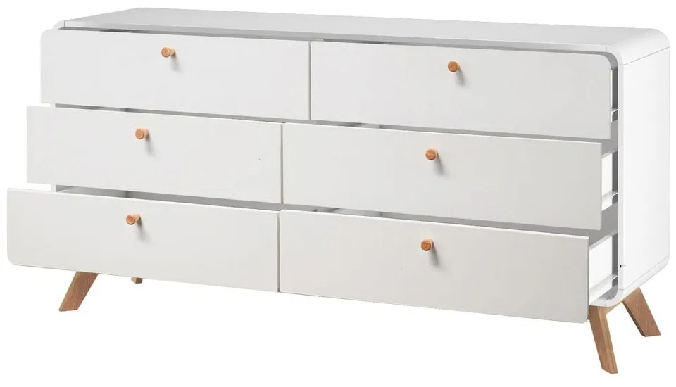 Biela nízka komoda 150x74 cm Caitlin – Støraa
