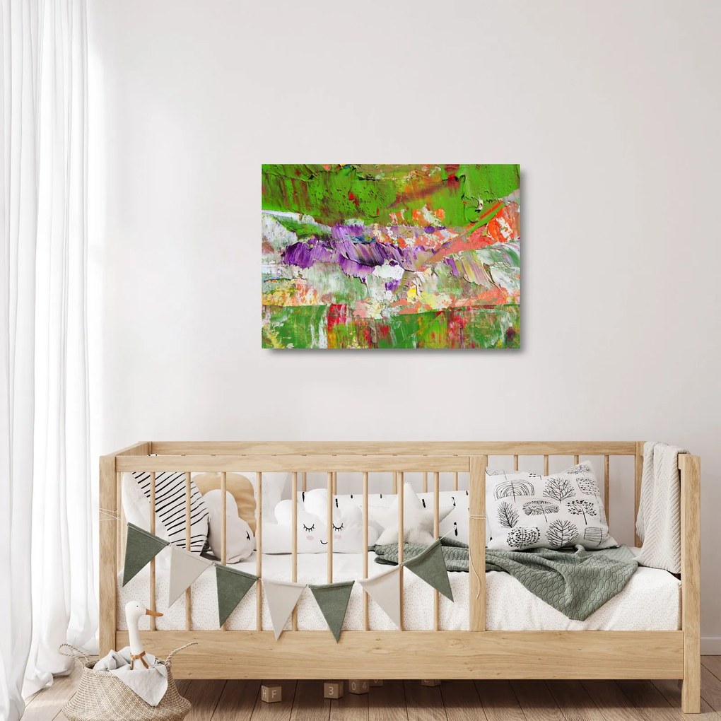 Sklenený obraz abstrakcie - maľba (70x50 cm)