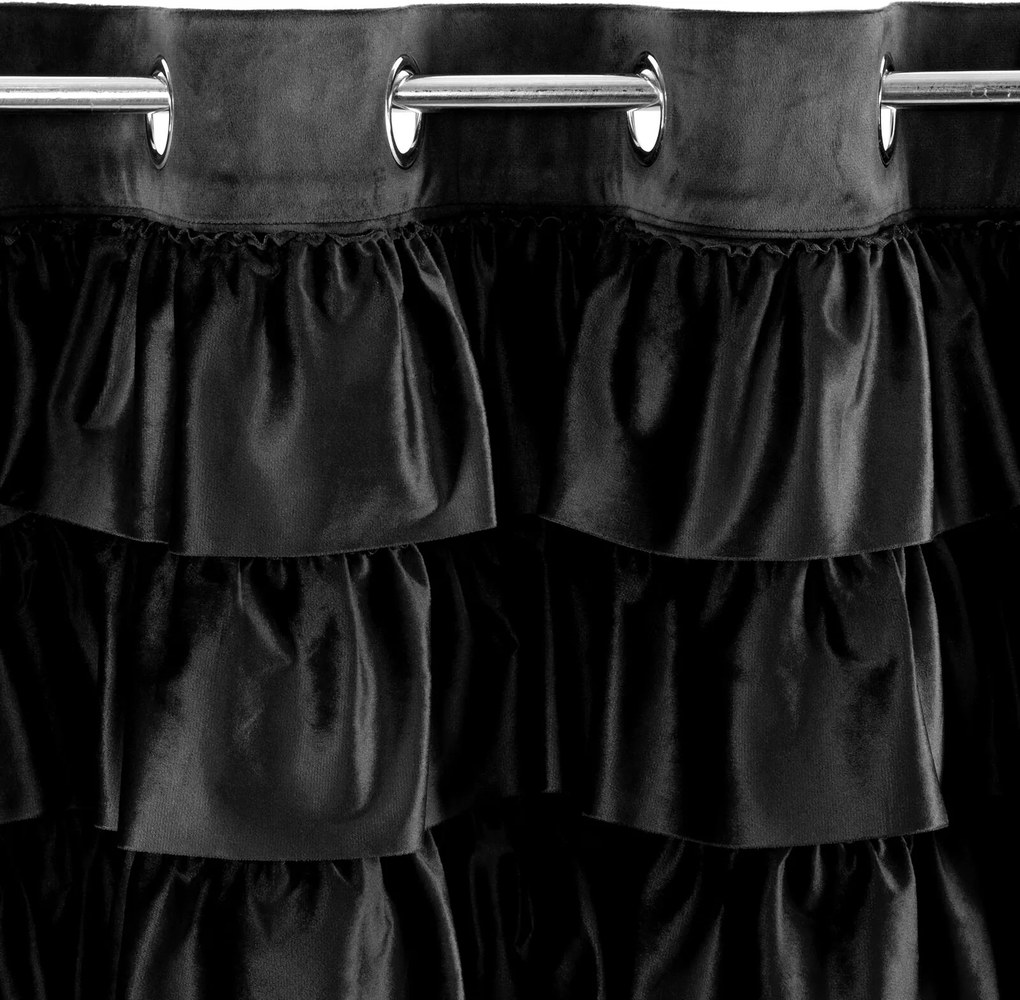 ZATEMŇOVACÍ ZÁVES NA KRÚŽKOCH AURA 140X250 CM ČIERNA