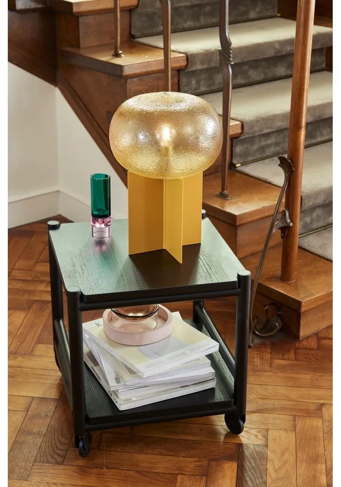 Servírovací stolík na kolieskach z dubového dreva 40x40 cm Norm – Hübsch