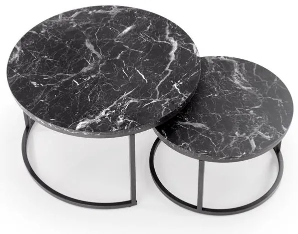 KONFERENČNÝ STOLÍK DAVINO ČIERNY MRAMOR + ČIERNY