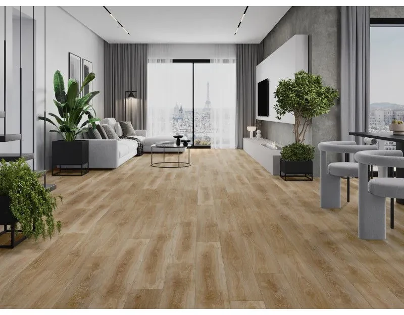 Mexen San Marcos, vinylová podlaha 1240x182 mm SPC 6,5 mm, IXPE 1,5 mm, 4-stranná V-drážka, dub, F1048-1240-182-505-4V1-01