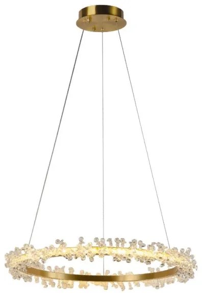 LED Stmievateľný luster na lanku LED/40W/230V 3000-6500K zlatá + diaľkové ovládanie