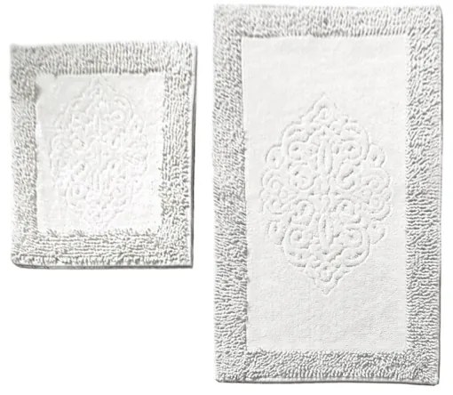 SADA 2x Kúpeľňová predložka PIANTE 60/100 cm biela