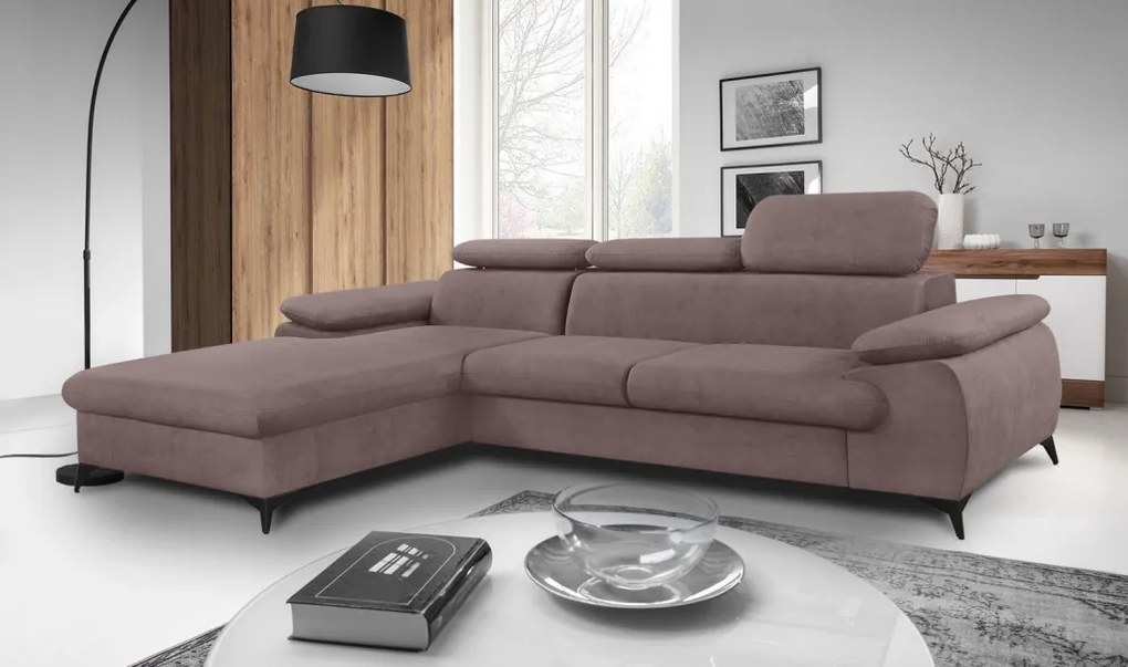Rohová sedacia súprava Scala, staroružová látka,ľavý roh