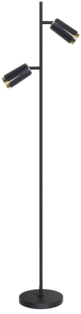EUlight Stojacia lampa Flower, 2x čierne/zlaté kovové tienidlo, b