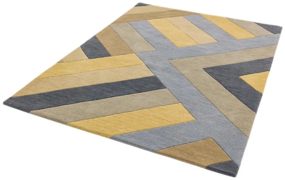 Sivo-žltý koberec Asiatic Carpets Big Zig, 120 x 170 cm