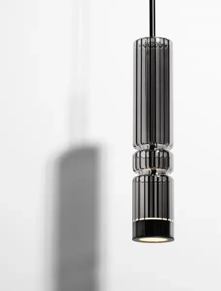 LED čierno-šedý moderný luster Bento 39