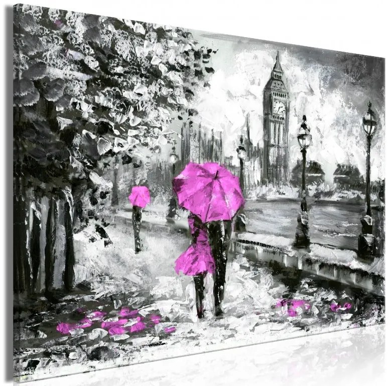 Artgeist Obraz - Walk in London (1 Part) Wide Pink Veľkosť: 60x40, Verzia: Standard