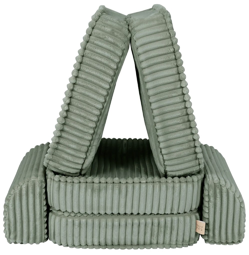 MeowBaby® Churros detská pohovka Basic, Olive Sage Green