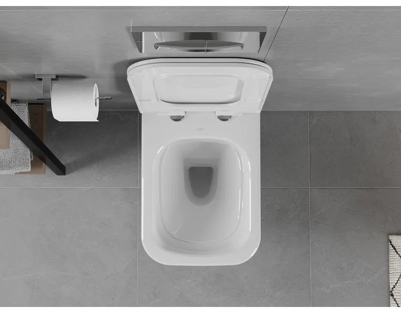 Mexen ELIS Rimless misa závesná so sedátkom voľne-padajúcim, 52 x 34,5 cm, biela, 30910700