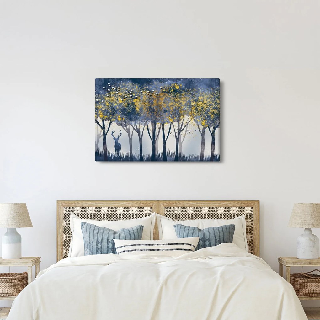 Obraz jeleňa v lese (90x60 cm)