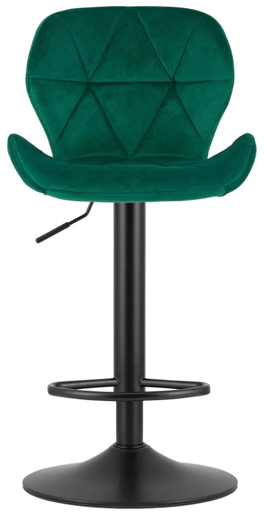 Barová stolička s čiernou nohou WEST VELVET, zelená
