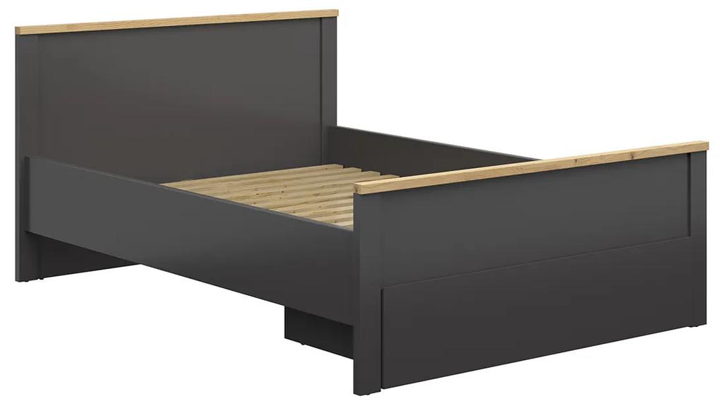 Manželská posteľ 140 cm BRW Hesen LOZ1S/140 (grafit + dub artisan). Vlastná spoľahlivá doprava až k Vám domov. 1062511