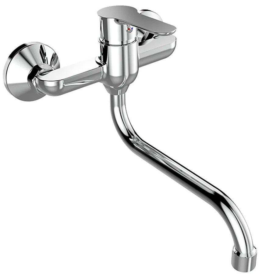 Mereo Mereo, Drezová nástenná batéria, Zuna, s ramienkom rúrkovým ø 18 mm - 300 mm, chróm, MER-CB30106Z