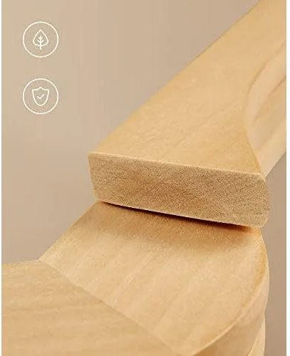 Drevené vešiaky, sada 10 kusov, ramienka, prírodná farba