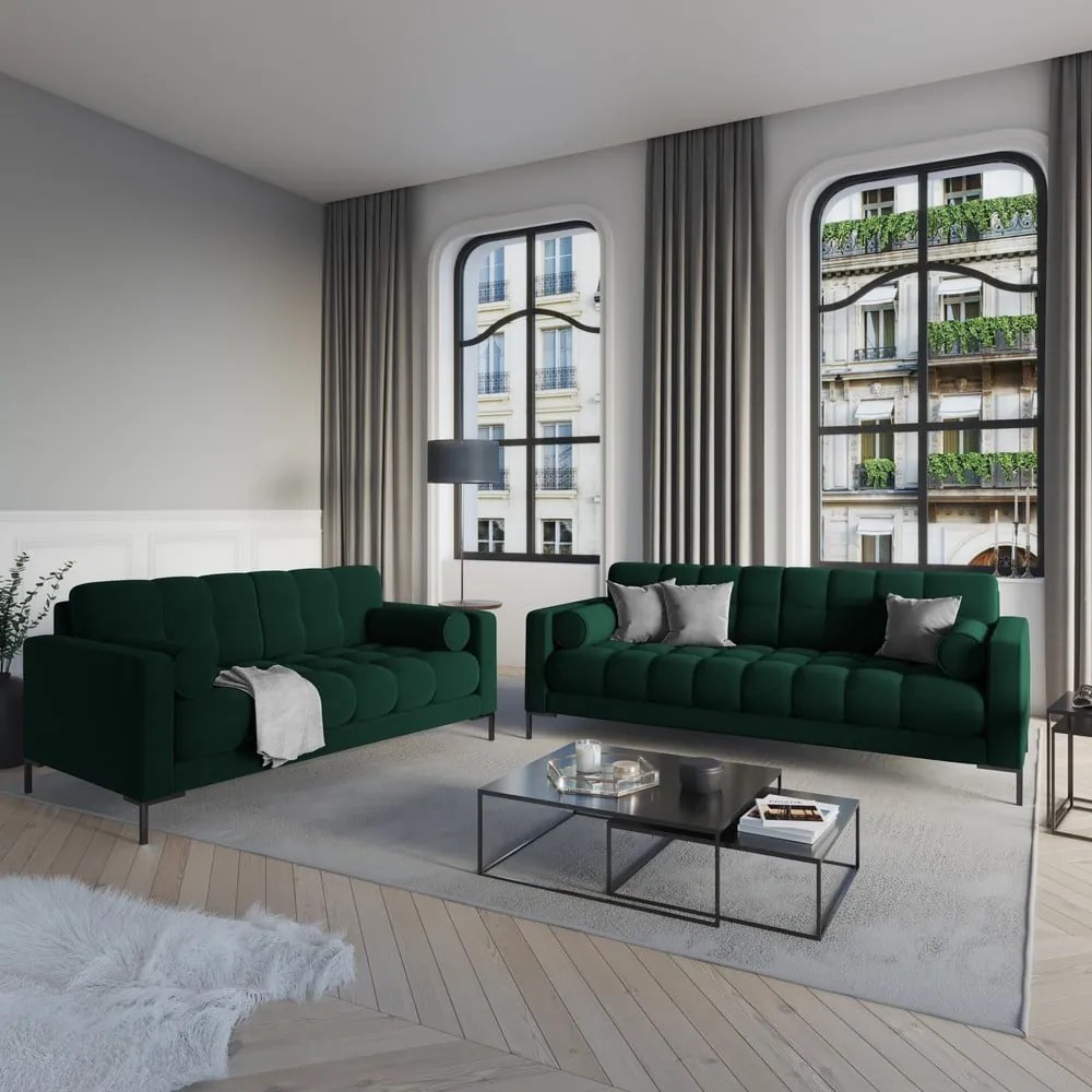 Tmavozelená zamatová pohovka Cosmopolitan Design Bali