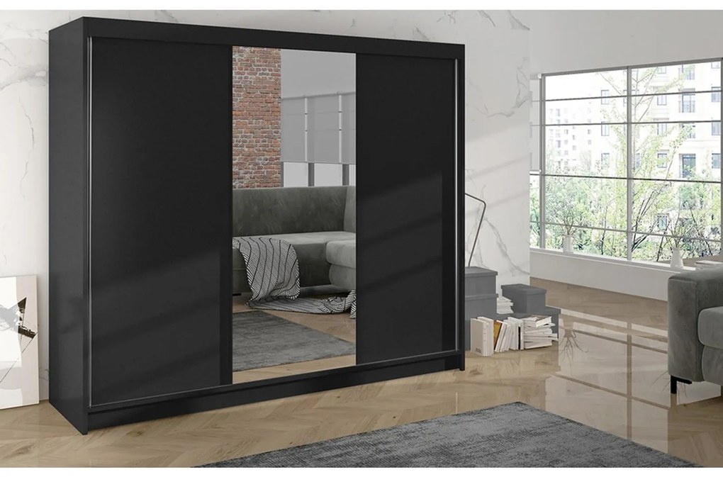 Šatníková skriňa DERBY I - 200 cm Dub sonoma/biela