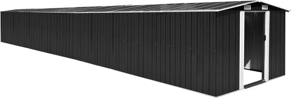 vidaXL Záhradná kôlňa antracitová 257x990x181 cm pozinkovaná oceľ