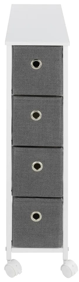 Bielo-sivý pojazdný regál 20x79 cm - Maximex