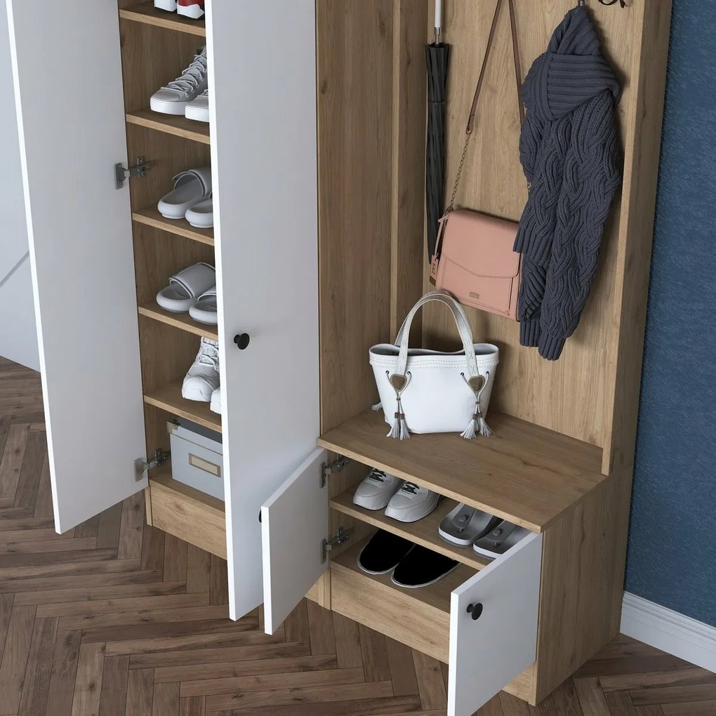 Predsieňová zostava Pone White and Walnut II