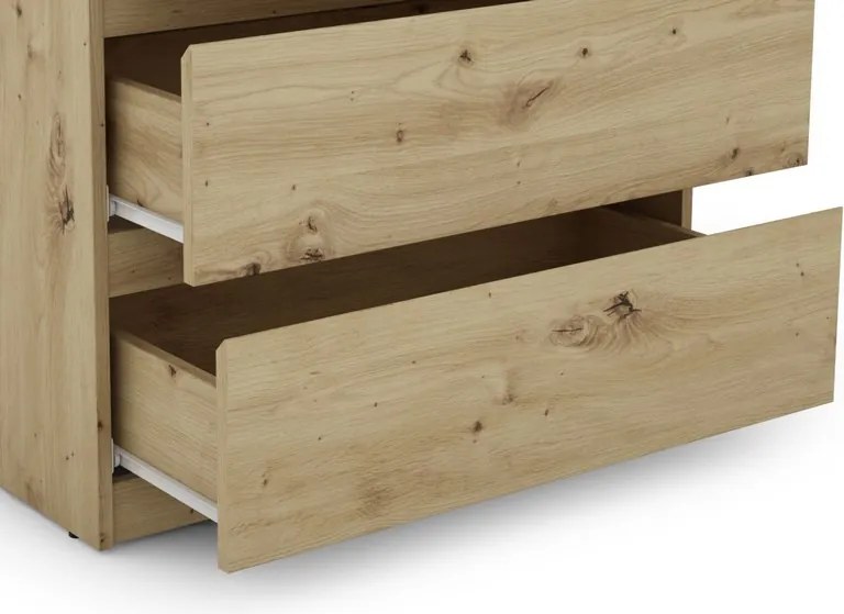 Zásuvková komoda Carlos 753S, dub artisan, výška 80 cm