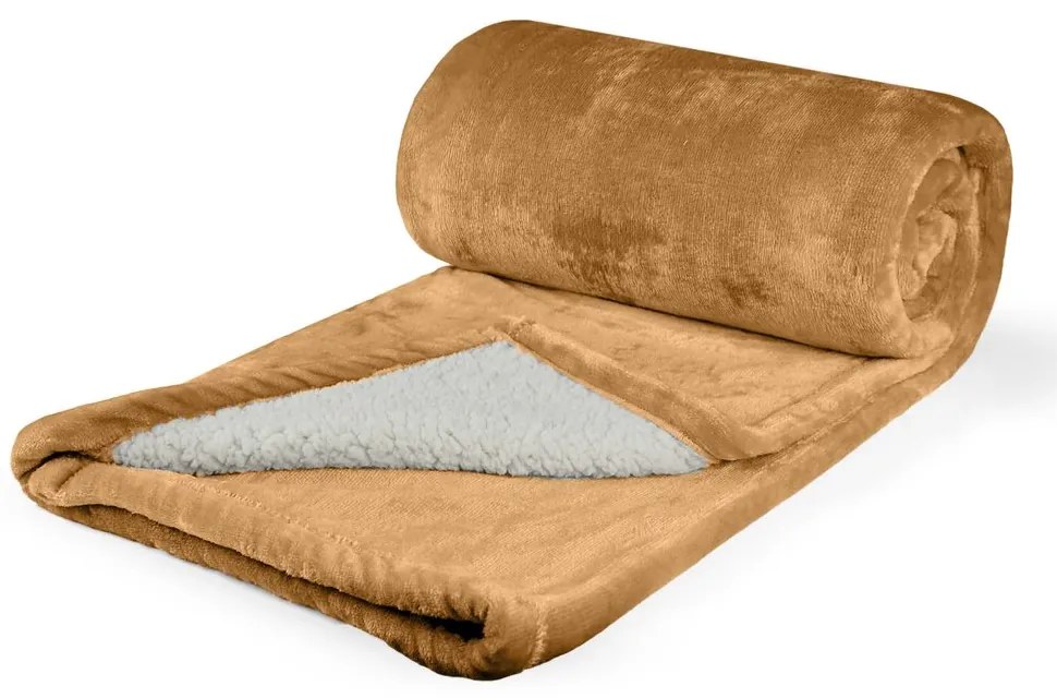 Polášek Mikroflanelová deka s barančekom - Medová | 150 x 200 cm