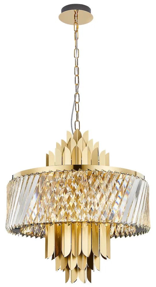 Luster Margot, 1x krištáľové/zlaté kovové tienidlo, (fi 55cm), g