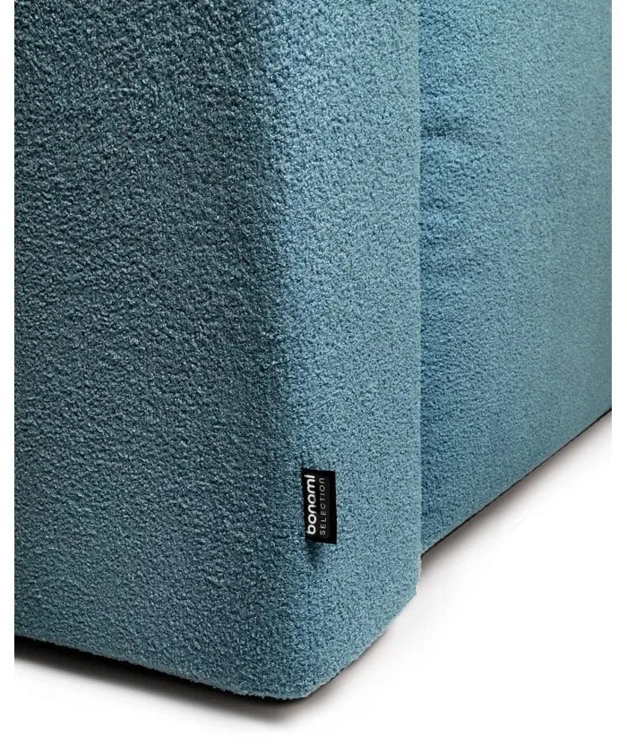 Modrá rozkladacia rohová pohovka z textílie buklé (pravý roh) Quinoa – Bonami Selection